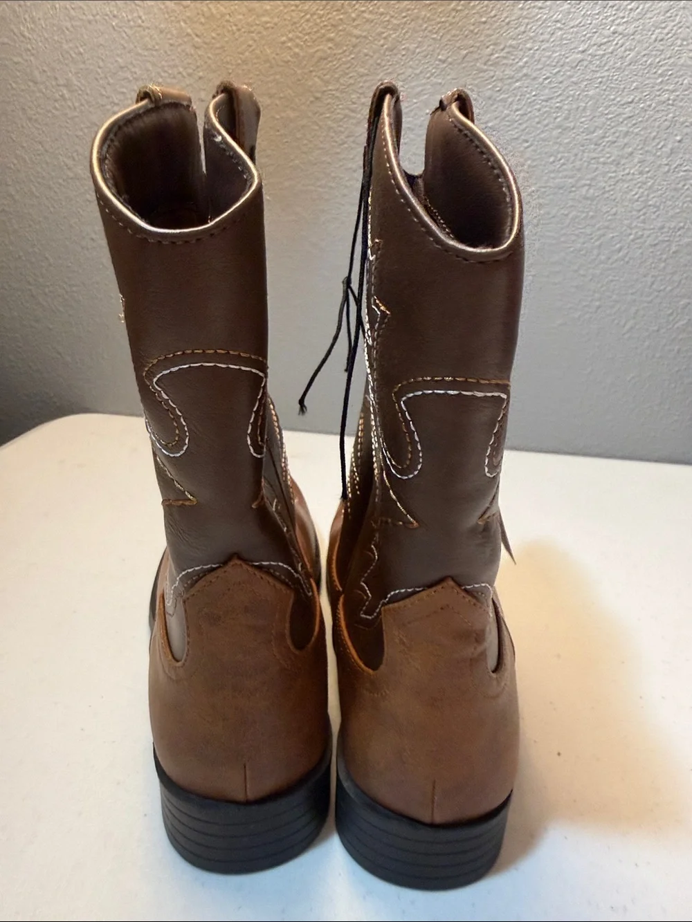 wonder nation Brown Youth Western Cowboy Boots